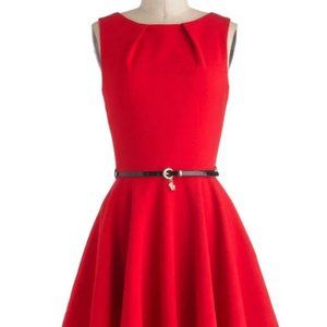 ModCloth Luck Be A Lady Closet Dress - Taylor Swift's Holiday Dress - RED